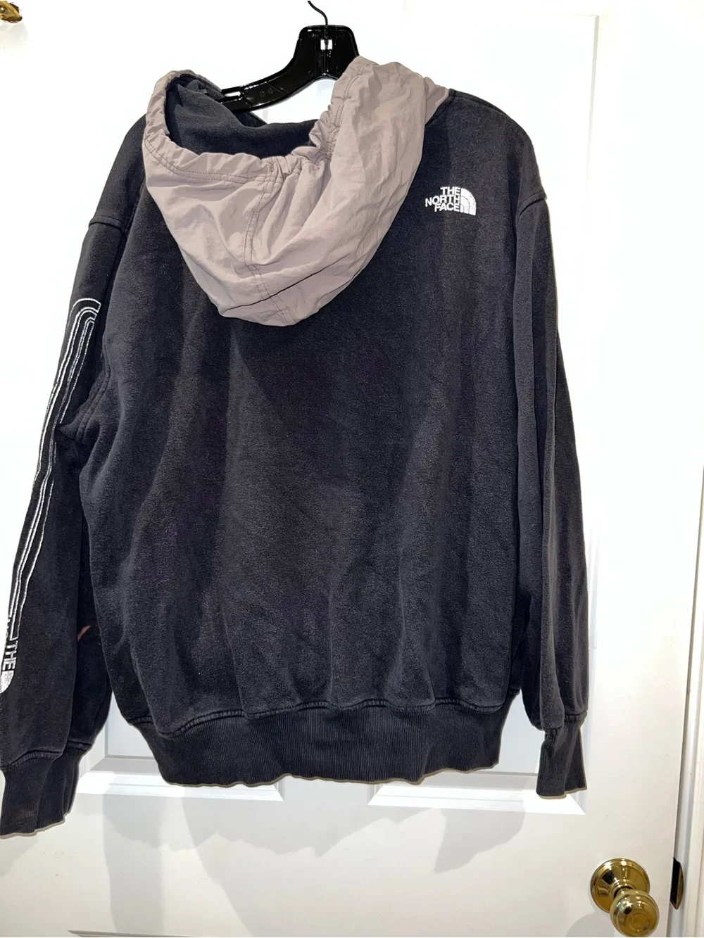 The North Face Men’s Charcoal Black Hoodie with Taupe Hood
